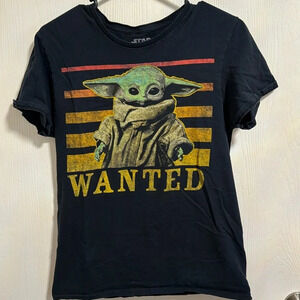 The Child Yoda Black T-Shirt Star Wars Unisex Size‎ Small Grogu Baby Yoda Movies